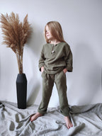 Sproutli® Handgefertigtes Bio-Musselin Baby- & Kinderhemd aus Double Gauze mit Kokosnussknöpfen