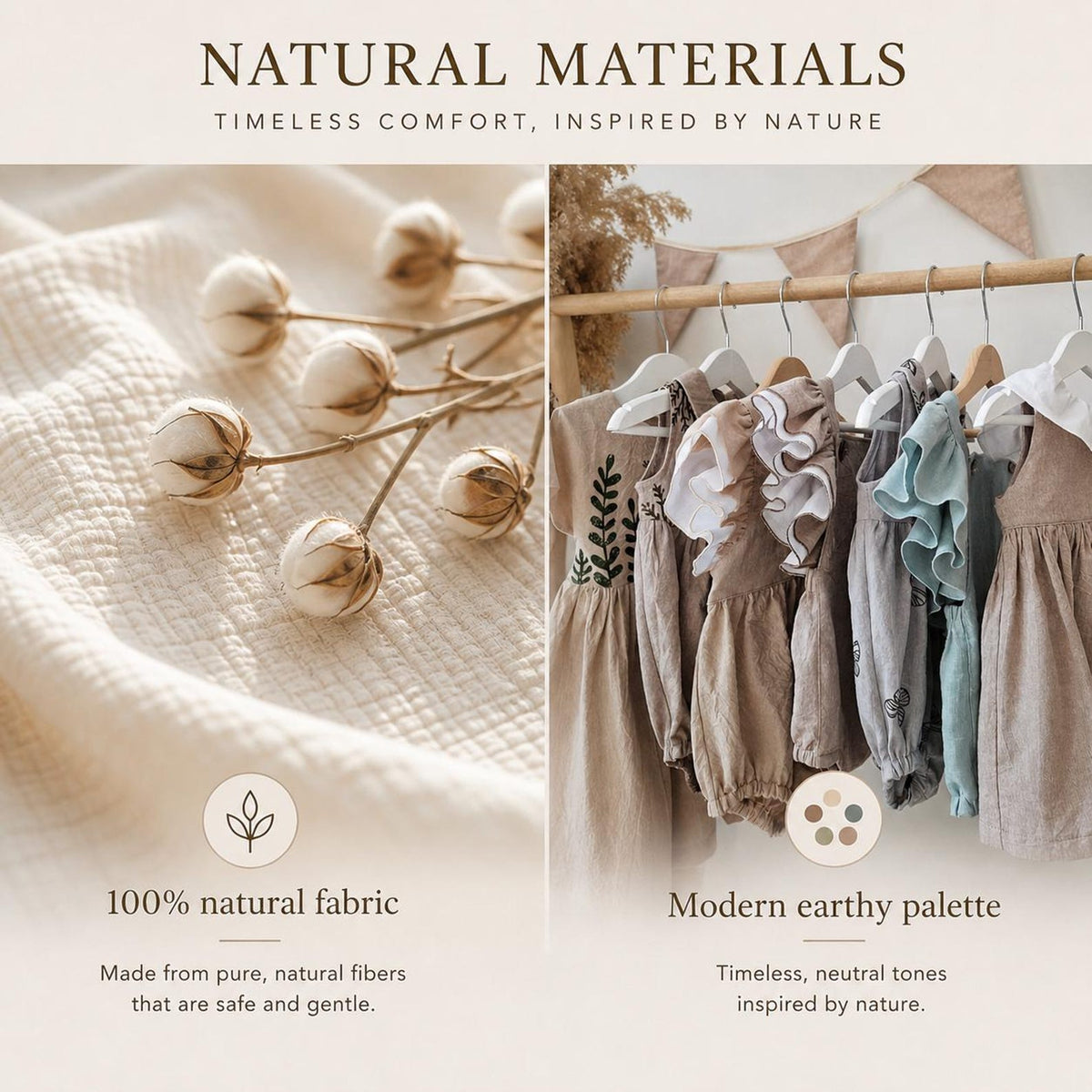 Sproutli® Handgefertigtes Baby- & Mädchenkleid aus Leinen mit Puffärmeln und Rüschen